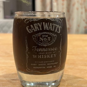 Personalised Engraved Whisky Glass, Whisky lover, Male Gift Ideas, Male Presents, Jack Daniels style glass, Dad, Fathers Day Gift bild 1