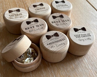 Personalised Groomsman Engraved Cufflinks Box, Groomsmen Gifts, Best Man Gift Ideas, Wedding Presents, Cufflink Box, Laser Cut, Wooden