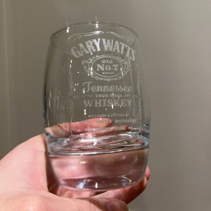 Personalised Engraved Whisky Glass, Whisky lover, Male Gift Ideas, Male Presents, Jack Daniels style glass, Dad, Fathers Day Gift bild 2