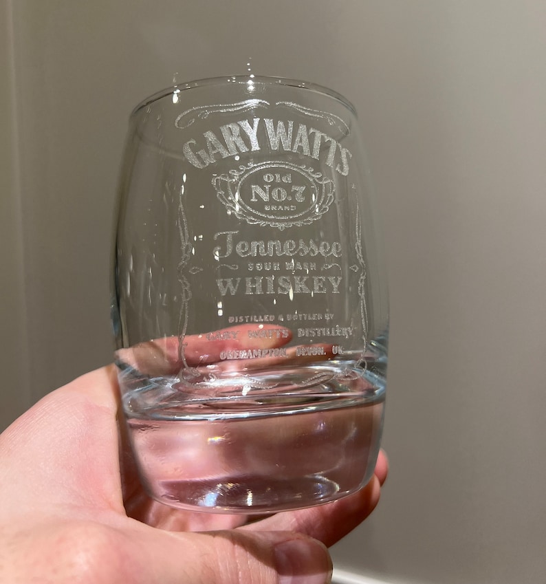 Personalised Engraved Whisky Glass, Whisky lover, Male Gift Ideas, Male Presents, Jack Daniels style glass, Dad, Fathers Day Gift bild 2
