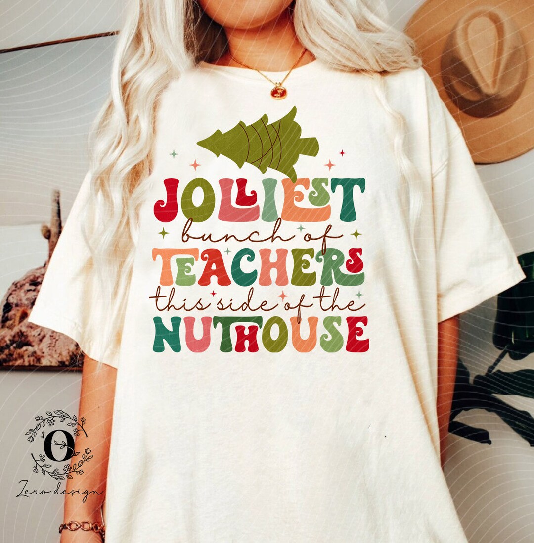 Teacher Christmas PNG Jolliest Bunch of Teachers PNG Funny - Etsy