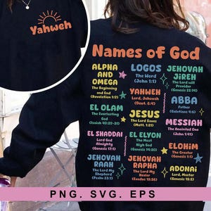 Namen Gottes png, YAHWEH png, religiöse Png, Boho Christian Sublimation, Bibel Affirmationen PNG, Bibelverse, Glaube, Inspirational Zitate,