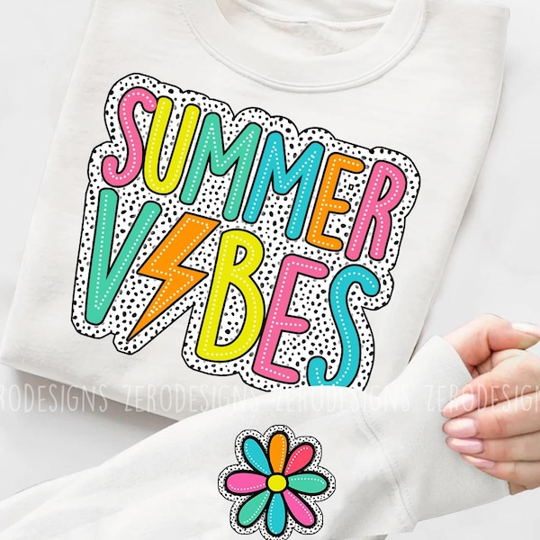 Summer Vibes Dalmatian Dots PNG, Beach Sublimation Design, Summer Dalmatian Png, Tropical Sunset PNG, Retro Summer png