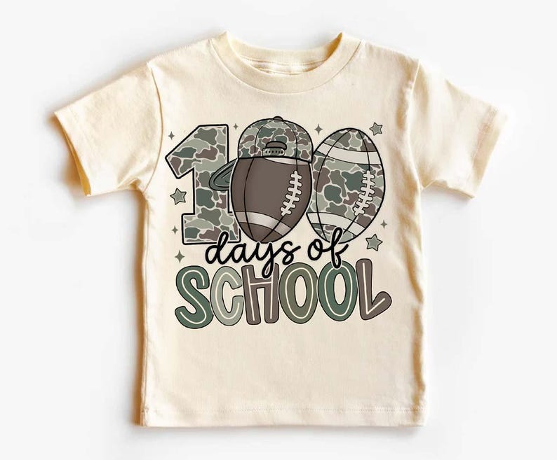 100 Days of School Football Camo Png, Camo Cap Boy School Shirt Design ...