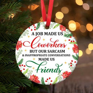 Coworkers Friends Christmas Ornament PNG Sublimation Template, Round Christmas Ornament, PNG Instant Download, Ornament Sublimation Designs