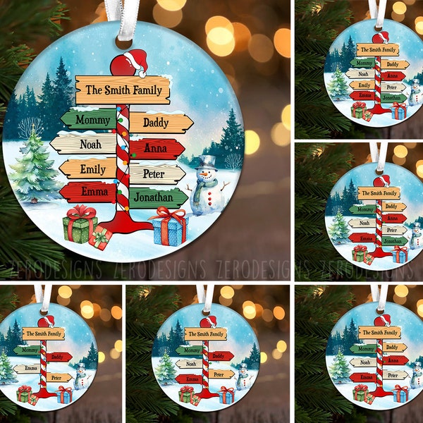 Family Christmas Ornament PNG, Christmas Tree Ornament PNG, Family Name Ornament Download, ChristmasOrnament Sublimation Designs