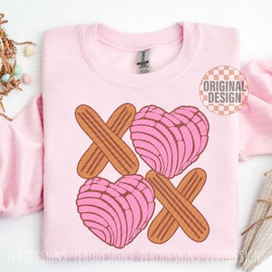 XOXO Conchas , Concha Heart Valentine PNG , Valentine Pan Dulce, Mexican Bread Lover PNG Digital Download