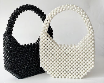 Handmade Pearl Beaded Bag: Bridal Evening Clutch