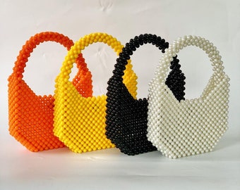 Handmade Pearl Beaded Bag: Bridal Clutch Purse