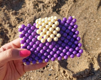 Handmade Beaded Mini Wallet: Colorful Card Holder Coin Purse