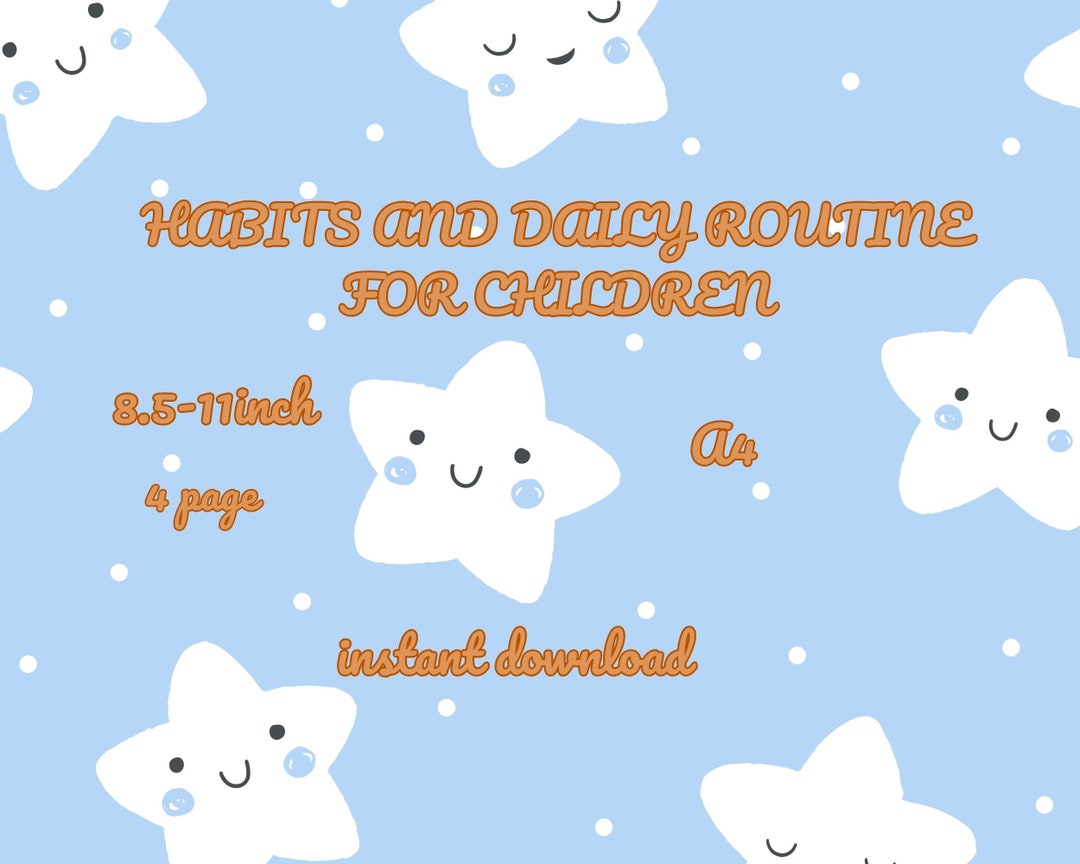 Habit Chart for Kids / Toilet Habit/ Pink and Blue Etsy