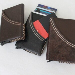 leather automatic cardholder