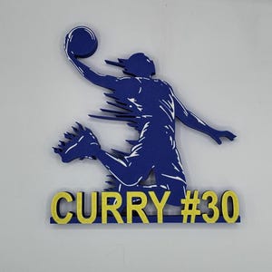Personalized Basketball Player Nameplate: Custom Colors & Number