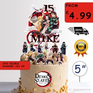 Slayer Anime Manga Demon Image Edible Birthday Cake Topper Frosting Sheet  Edible Cake Decoration for a 1/4 Sheet Cake 10 by 8 