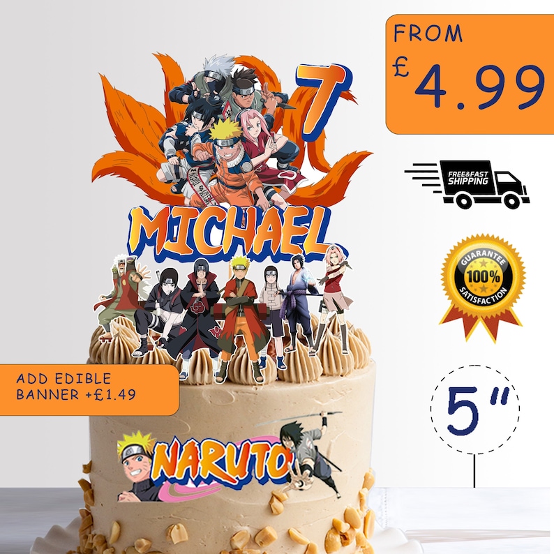 Manga Anime Happy Birthday Cake Topper With Character Digital Download ...