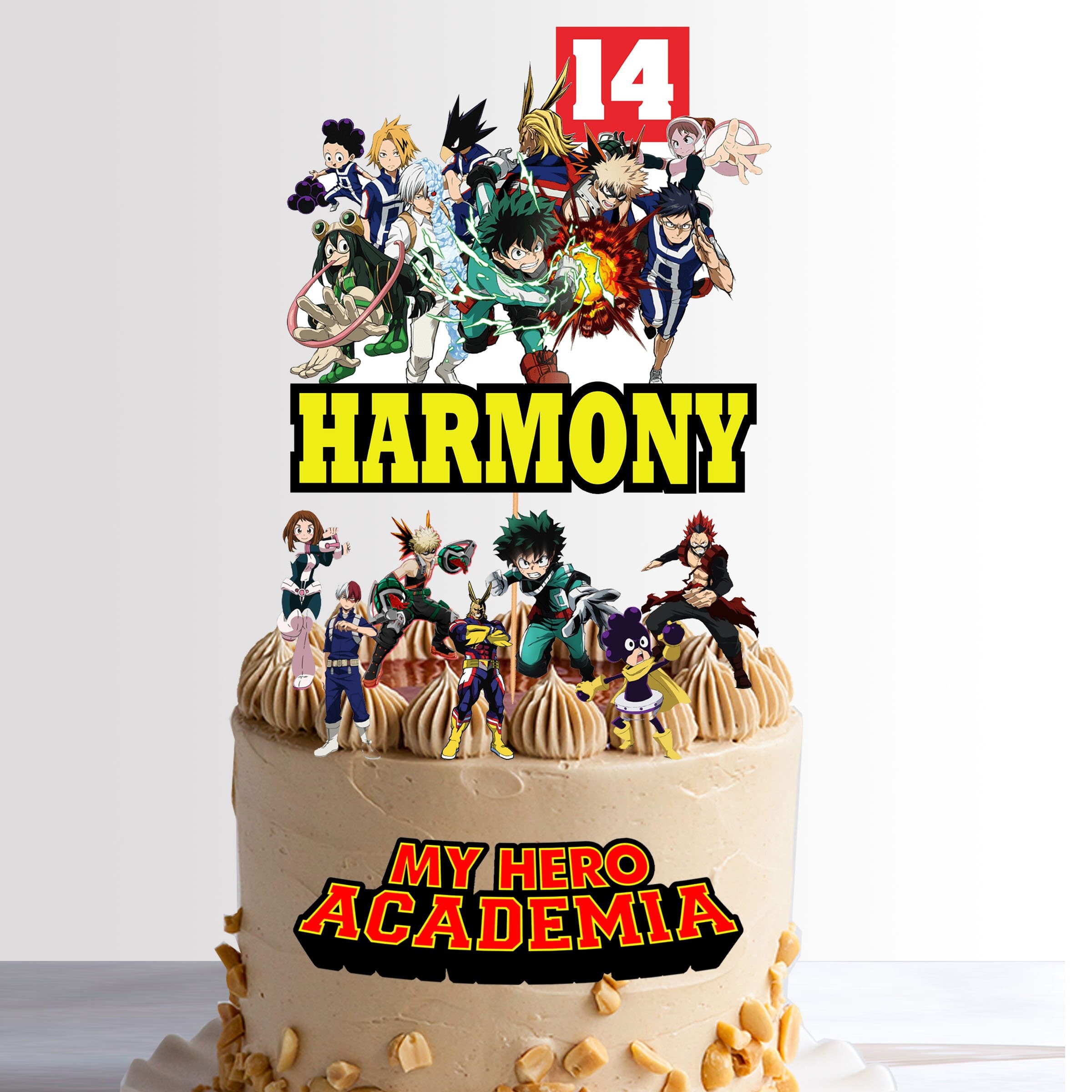 Hero Anime Academia Manga Image Edible Birthday Cake Topper Frosting Sheet  Edible Photo Paper Cake Decoration For a 1/4 Sheet Cake 10 by 8