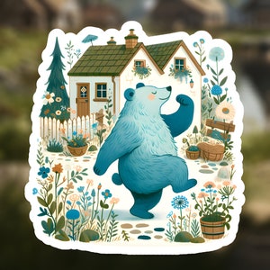 Pegatinas de animales Cottagecore - Calcomanía de criaturas del bosque caprichosas, arte de la naturaleza rústica, diseño de vida silvestre encantador, tono pastel, tema del bosque