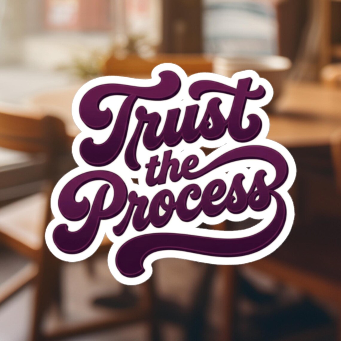 Old Process Sticker Trust the Process Retro Sticker, Motivational Quote Decal, Purple ...