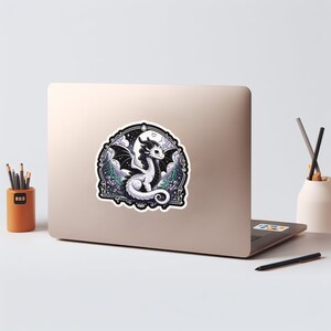 Enchanted Wizardry Night Sticker - Mystical Dragon Decal | Magical Fantasy Art for Spellbinders and Sorcery Fans |  Laptops and Journals