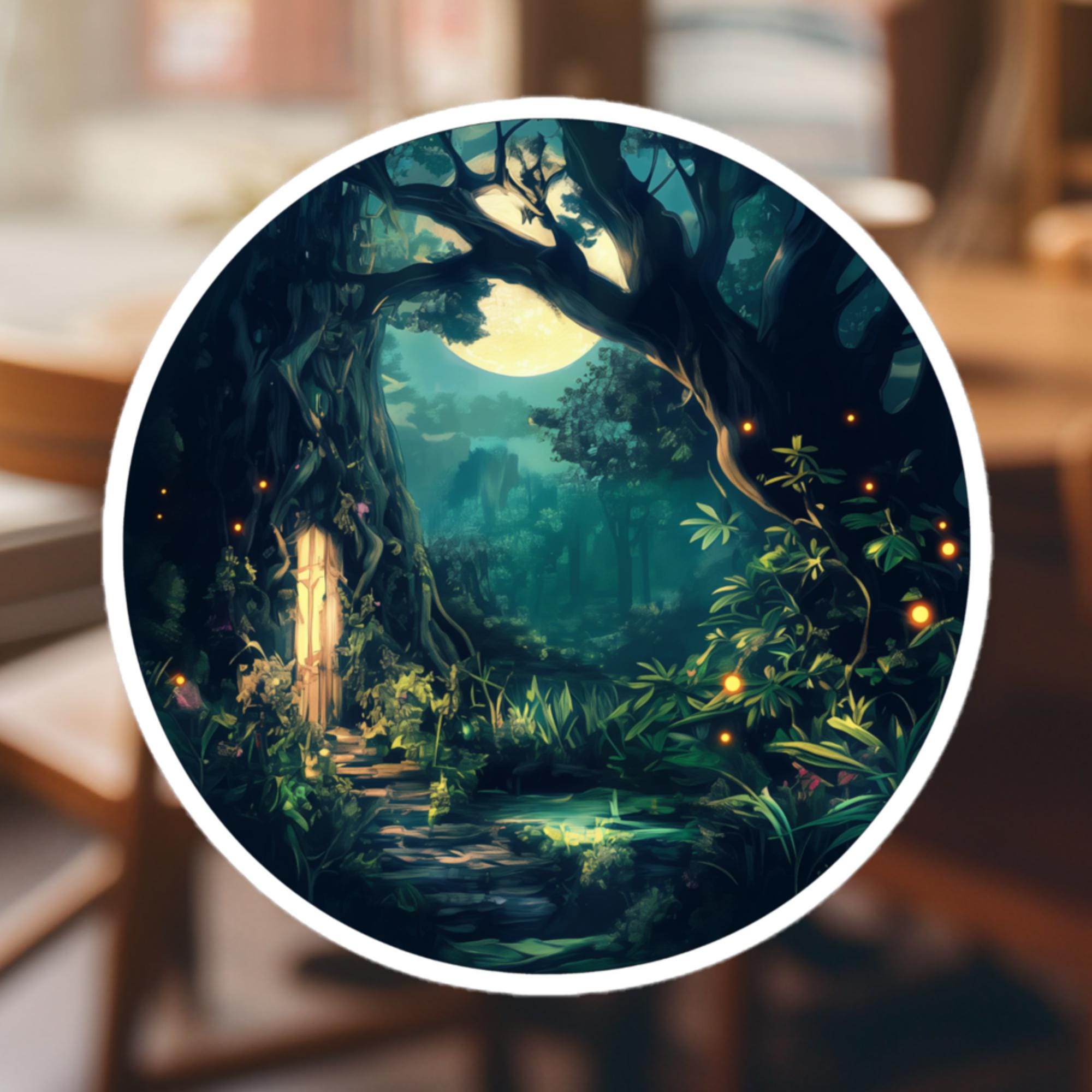 Mystical Forest Door Sticker: Enchanted Woodland Fantasy Decal - Etsy