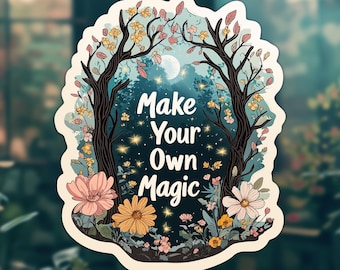 Make Your Own Magic Sticker | Mystical Forest Floral Vinyl Decal
