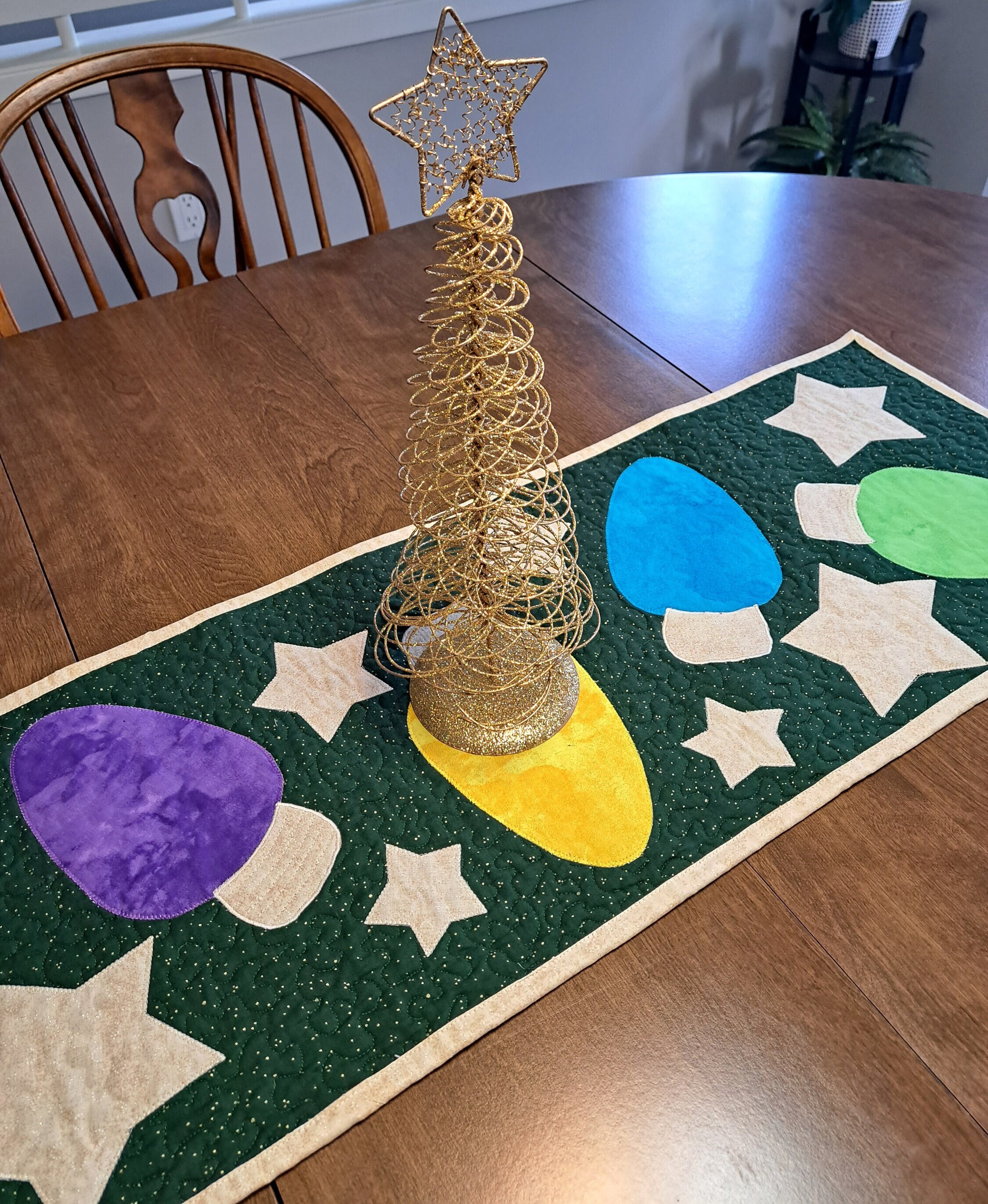 Christmas Lights Table Runner Holiday Table Runner With Etsy