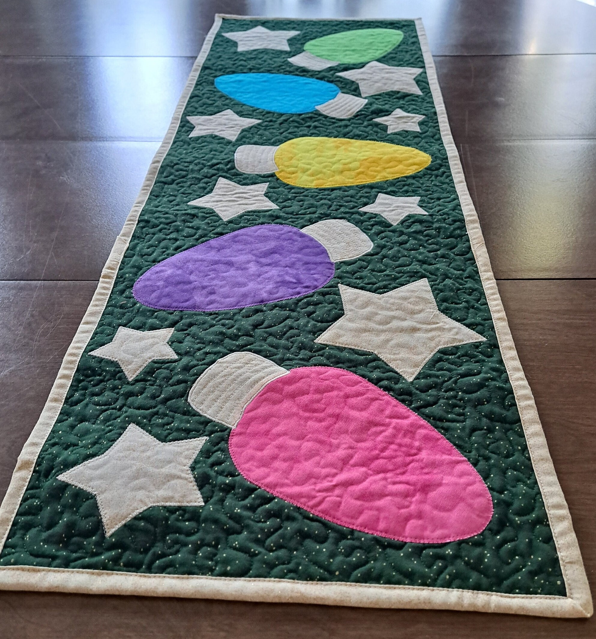 Christmas Lights Table Runner Holiday Table Runner With Etsy