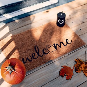 Halloween Doormat, Double Doormat, Ghost Welcome Mat, Halloween Decor Outdoor, Halloween Decor, Funny Door Mats, Funny Halloween Doormat