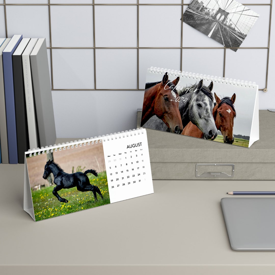 2024 Horse Desk Calendar 2024 Grid Equine Farm Animal Office Etsy UK
