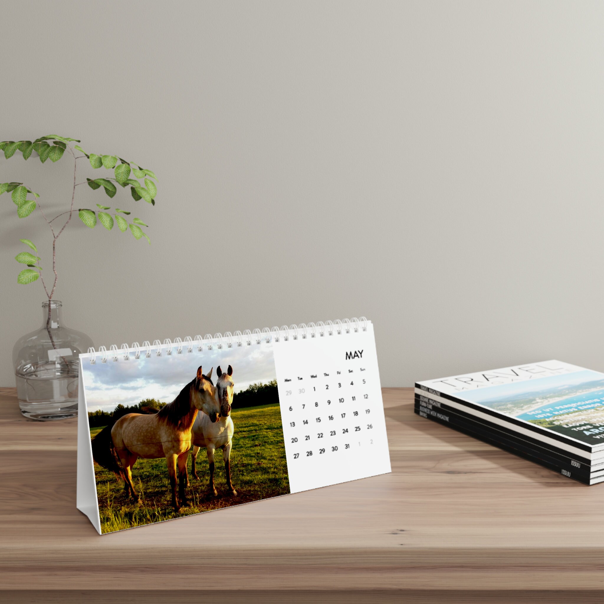 2024 Horse Desk Calendar 2024 Grid Equine Farm Animal Office Etsy UK