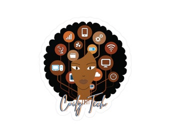 Ms. Coily Tech Kiss-Cut Vinyl Decals