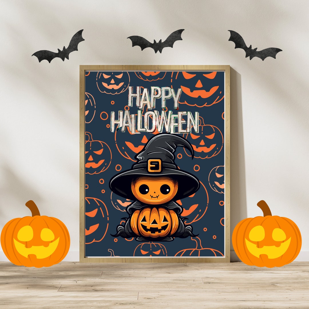 Happy Halloween Wall Art Cute Farmhouse Decor Halloween Etsy