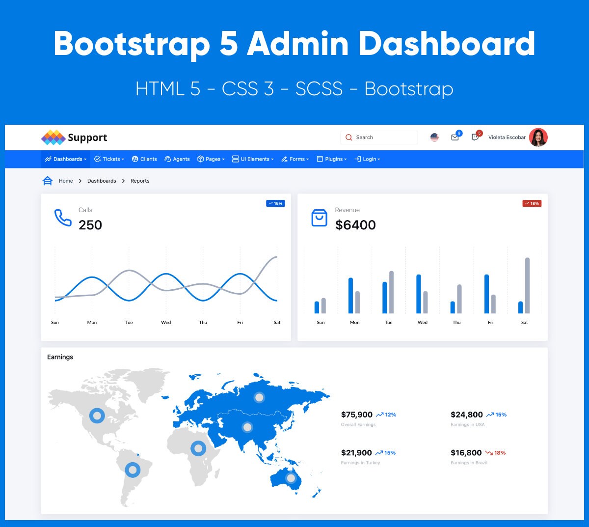 Support Bootstrap 5 Responsive Admin Dashboard Template. 55 - Etsy