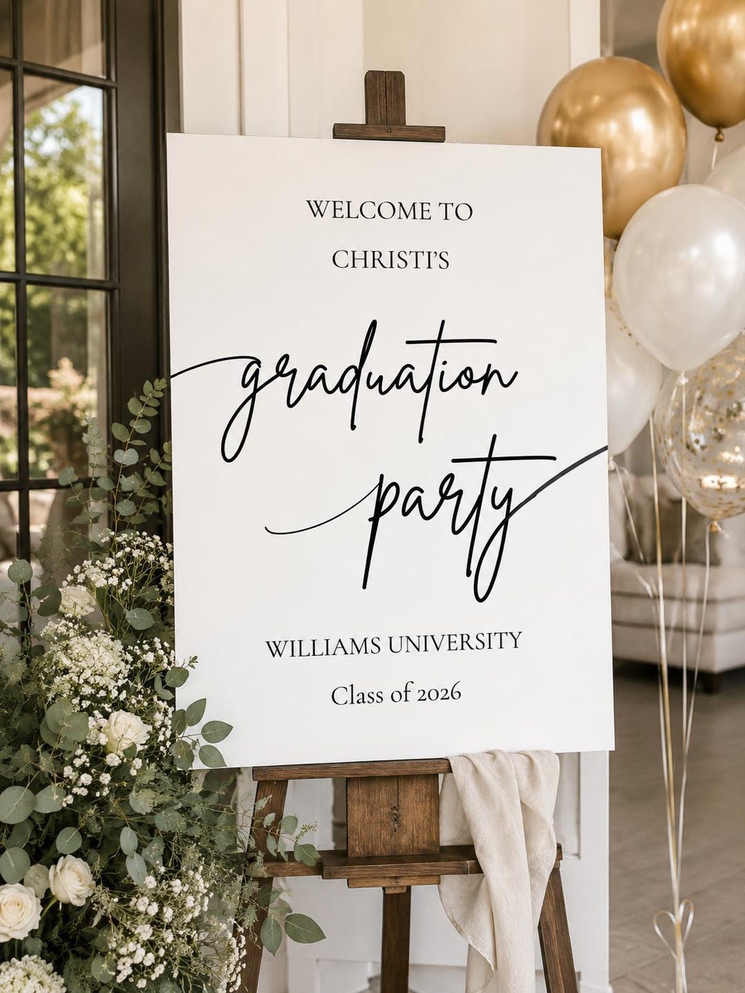 Graduation Welcome Note Modern Graduation Welcome Sign Template | Minimalist Script Grad Party ...