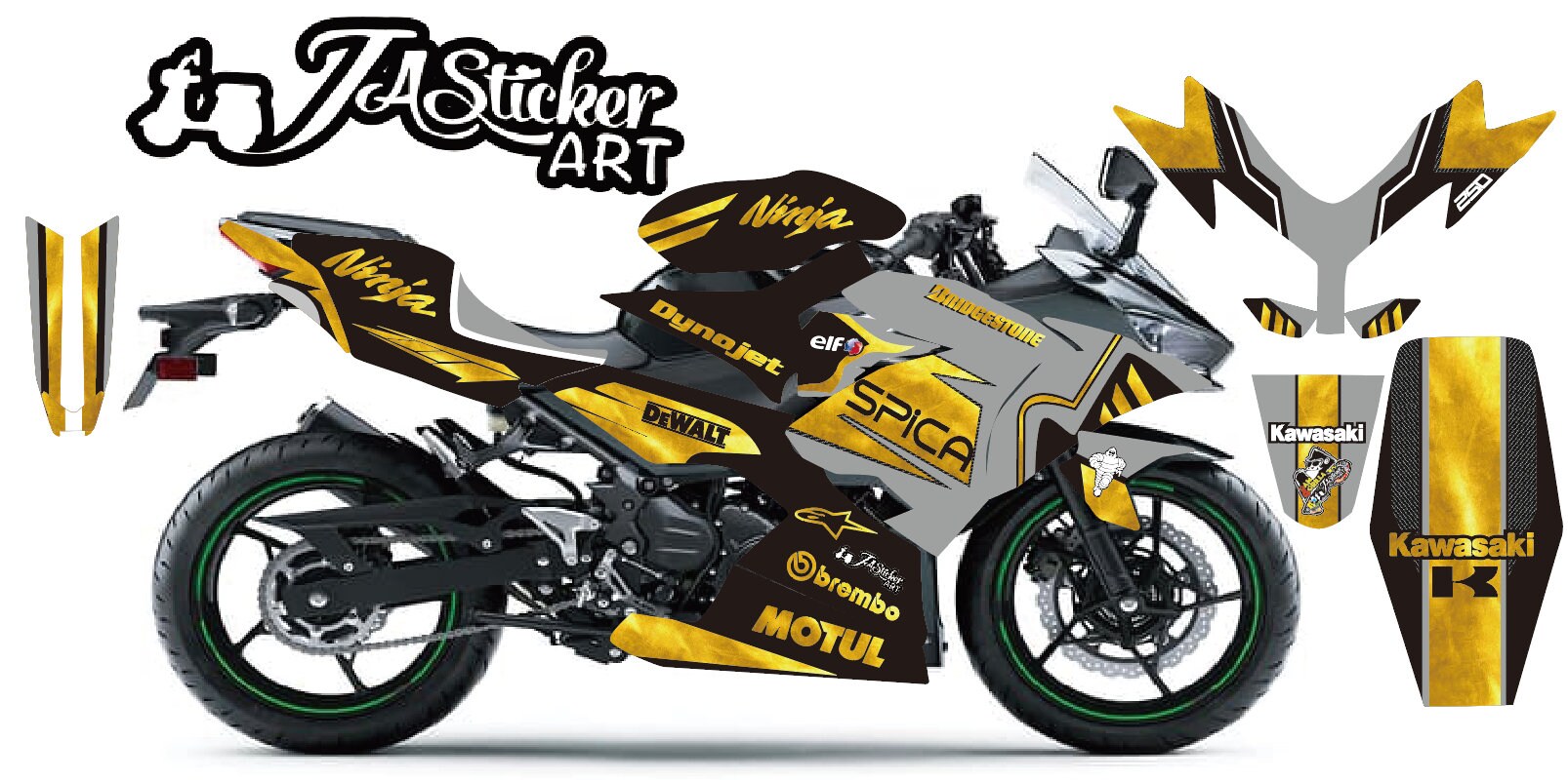 NINJA 400/250 KAWASAKI Reflective Full Body Sticker - Complete
