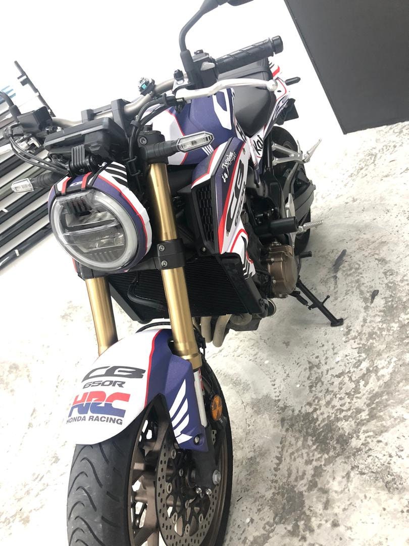 Autocollants Réfléchissants Rouge Pour Honda CB65R - Kit Décoration Et Sécurité - 1 Paire (2 Pièces)