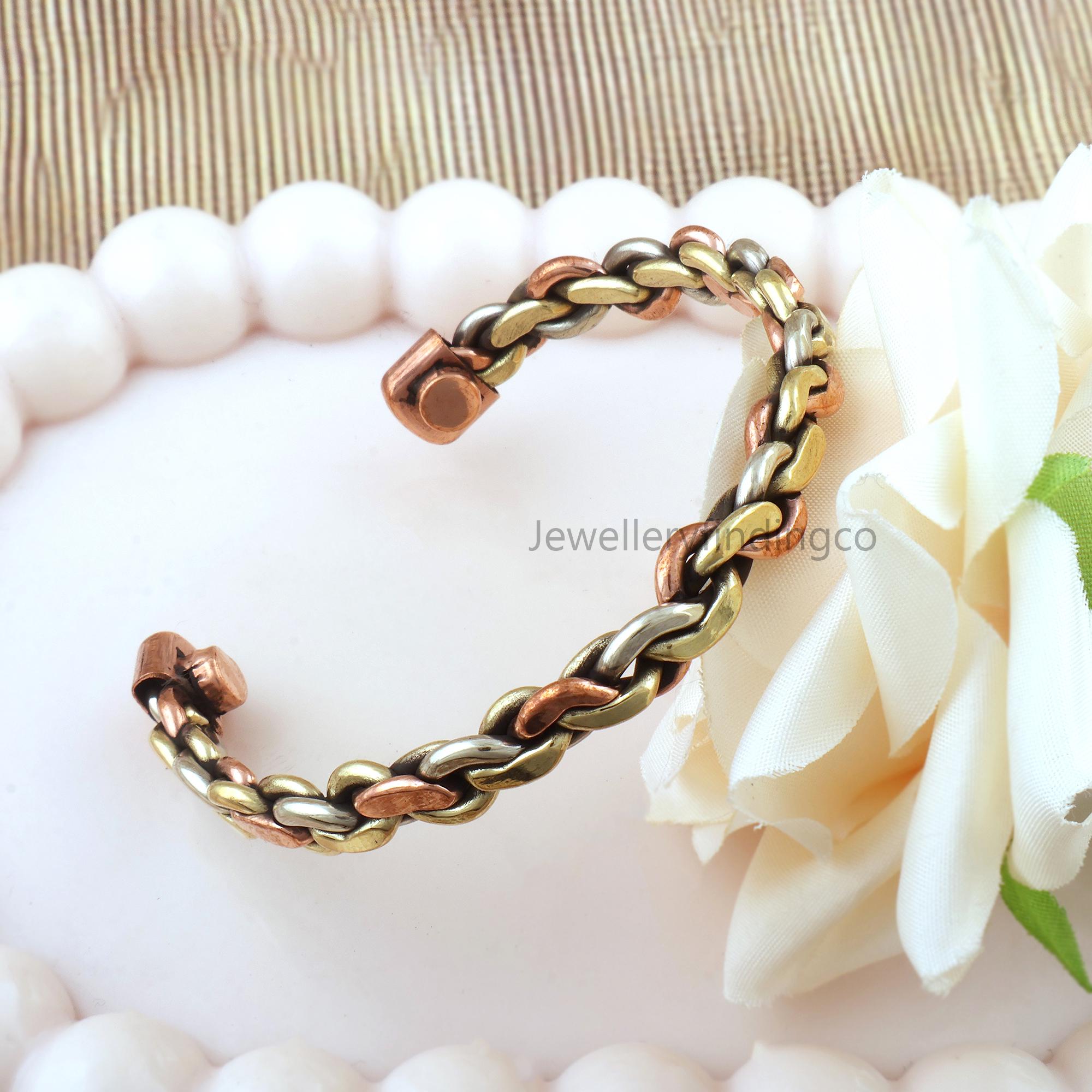 Handmade Twisted Brass Cuff Bracelet: Unisex Adjustable Bangle