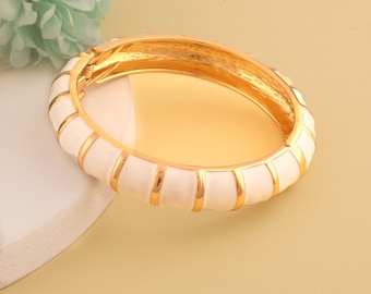 18Kゴールドメッキのブランチカフブレスレット：チャンキーオープン