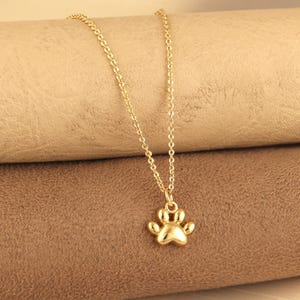 Hund und Katze Pfoten Anhänger, Gold Pfote Anhänger Halskette, Haustier Gedenkschmuck Schmuck für Tierliebhaber, personalisierter Pfotenschmuck