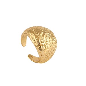 Gold Chunky Dome Ring: Adjustable Bohemian Statement Ring