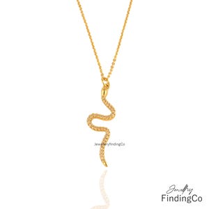 Gold Snake Pendant Necklace Women, Dainty Serpent Charm Jewelry, Gothic Snake Necklace Gift For Her