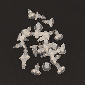27 Pcs Soft Rubber Earring Backs: Gold Plated Brass Stoppers (10mm, 5.5gm Approx.)