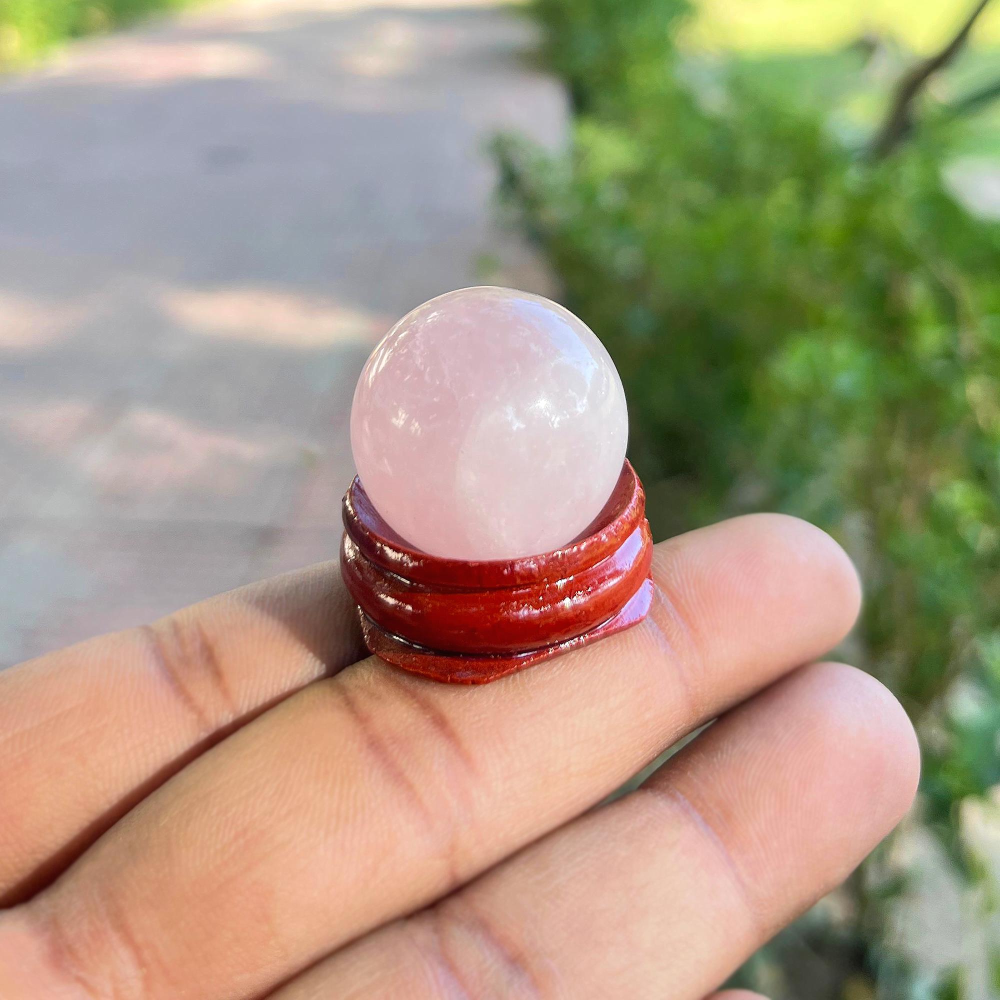 Rose Quartz Sphere: Natural Crystal Ball, Reiki Healing Stone