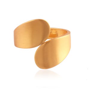Geometric Matte Gold-Plated Bangle Bracelets, Trendy Women Cuff Bracelet, Handmade Silk Wrist Wrap Bracelet, Unique Statement Jewlery