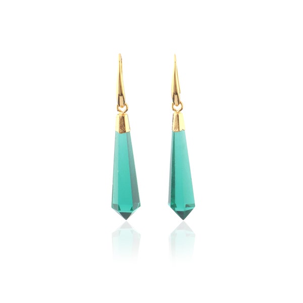 Aqua Apatite Earrings 18k Gold Plated Earrings Apatite Gemstone Earrings Handmade Earrings Apatite Jewelry Christmas Gift For Her Mother.