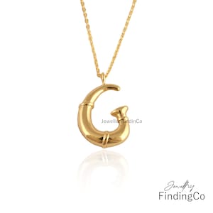 Collar con colgante inicial de latón - Collar de globo hinchado chapado en oro de 18 quilates - Collar grueso con letra G en 3D - Joyería personalizada