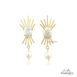 Perle 18K Vergoldet Ohrringe - Elegantes und Zeitloses Design - Perfekt für besondere Anlässe - Brautjungfer Geschenk