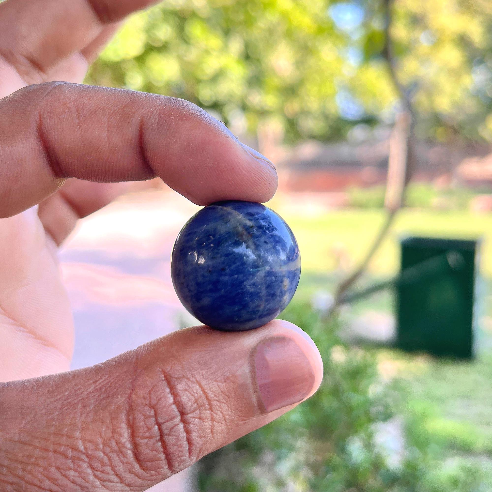 Sodalite Sphere: Natural Blue Crystal Ball, Reiki Healing Stone