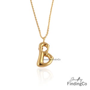 Collar con colgante de letra B personalizado en oro para mujer - Regalo de joyería inicial chapado en oro de 18 quilates - Dije de collar con monograma personalizado