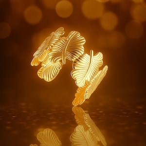 Gold Plated Leaf Cuff Bracelet: Waterproof Boho Wedding Jewelry